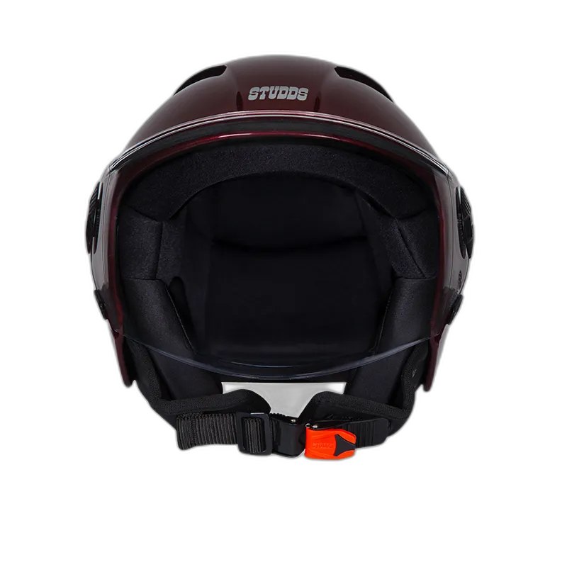 STUDDS Vogue Wine Red Half Face Helmet