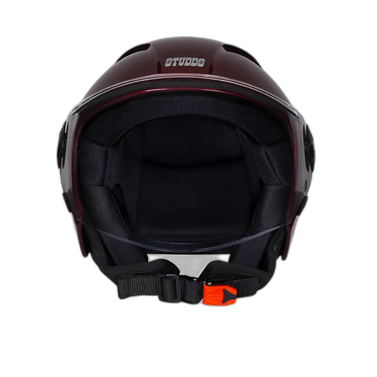 STUDDS Vogue Wine Red Half Face Helmet