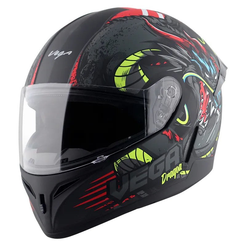 VEGA Voyager Dx Dragon Dull Black Red Full Face Helmet
