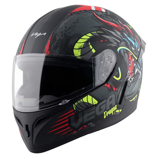 VEGA Voyager Dx Dragon Dull Black Red Full Face Helmet