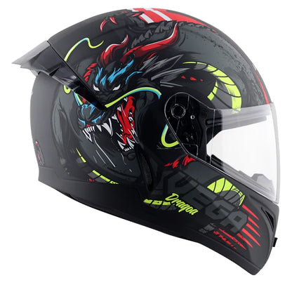 VEGA Voyager Dx Dragon Dull Black Red Full Face Helmet