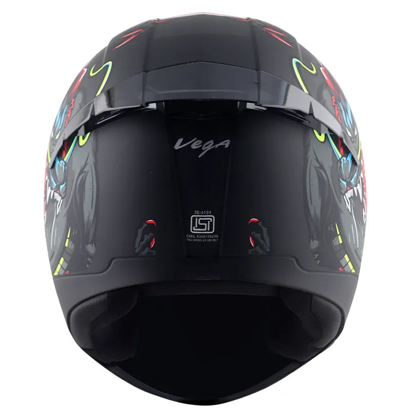 VEGA Voyager Dx Dragon Dull Black Red Full Face Helmet