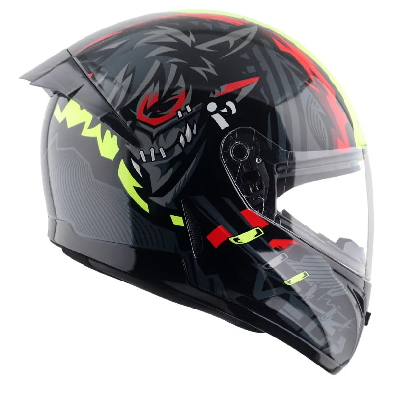 VEGA Voyager Dx Killer Black Neyon Yellow Half Face Helmet