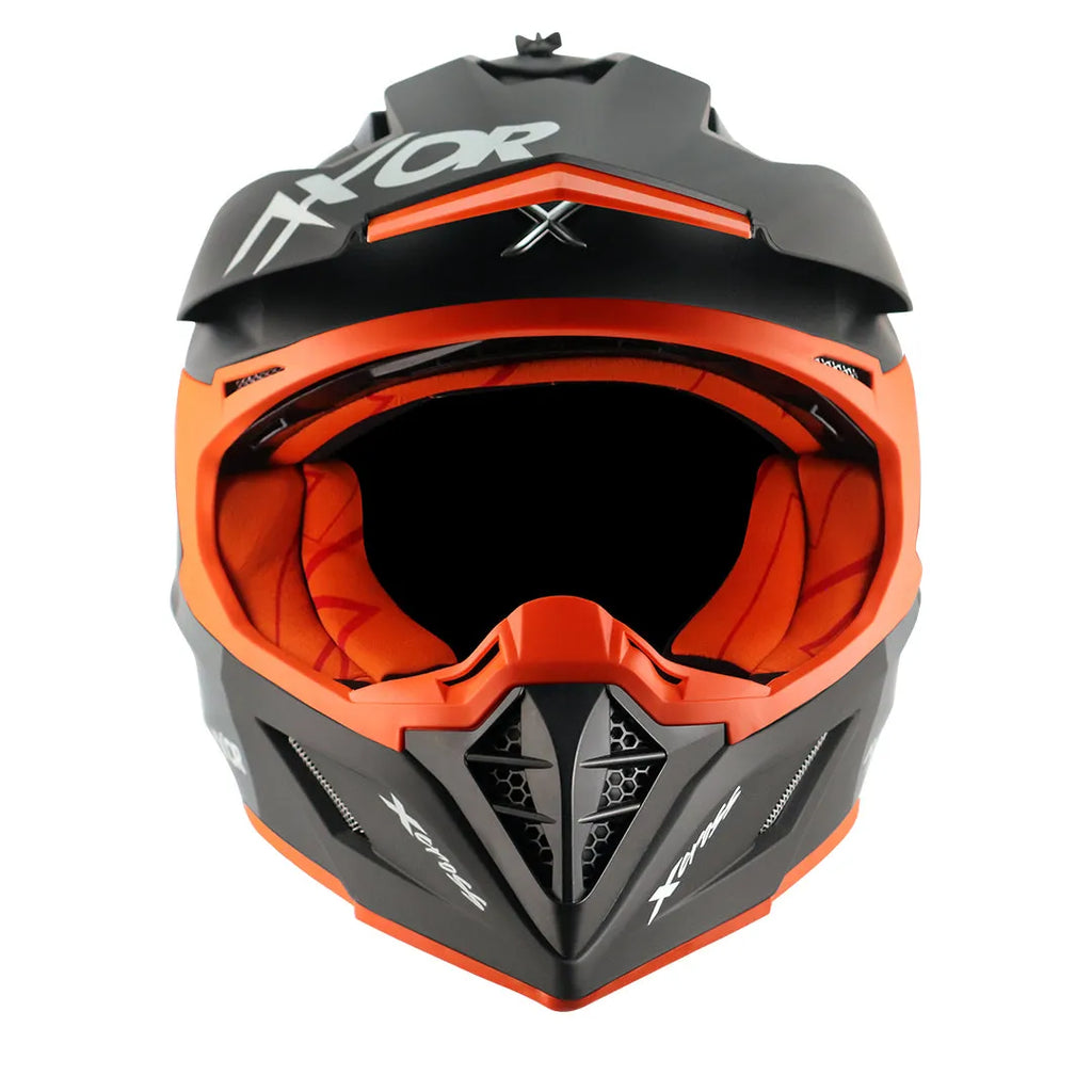 AXOR X Cross Dual Visor Sc Dull Black Orange Off Road Helmet