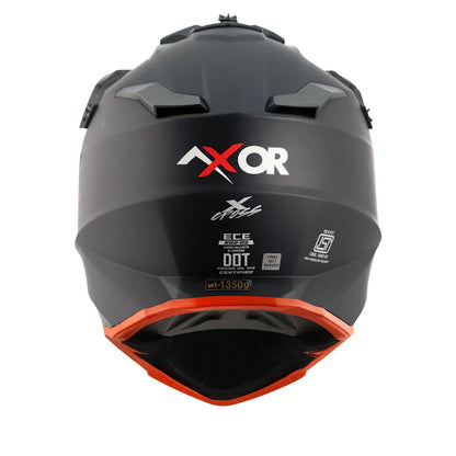 AXOR X Cross Dual Visor Sc Dull Black Orange Off Road Helmet