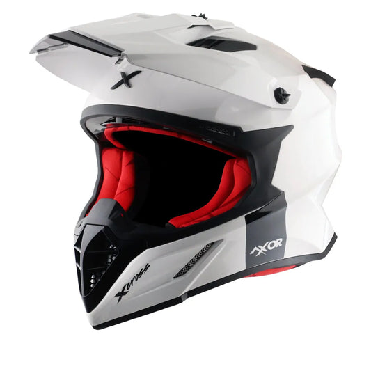 AXOR X Cross Dual Visor Sc White Red Off Road Helmet