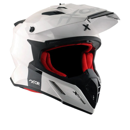 AXOR X Cross Dual Visor Sc White Red Off Road Helmet