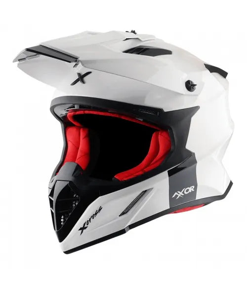 AXOR X Cross White Red Off Road Helmet