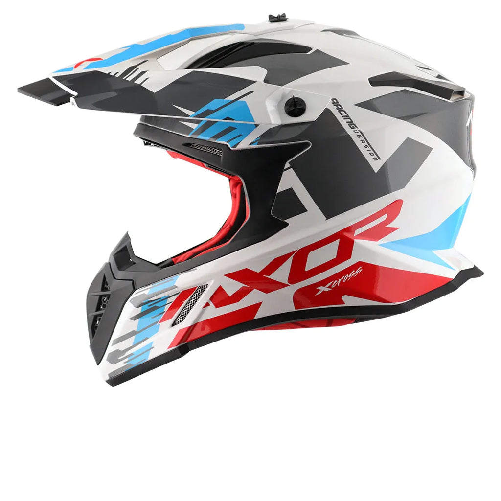 AXOR X Cross X1 White Red Off Road Helmet