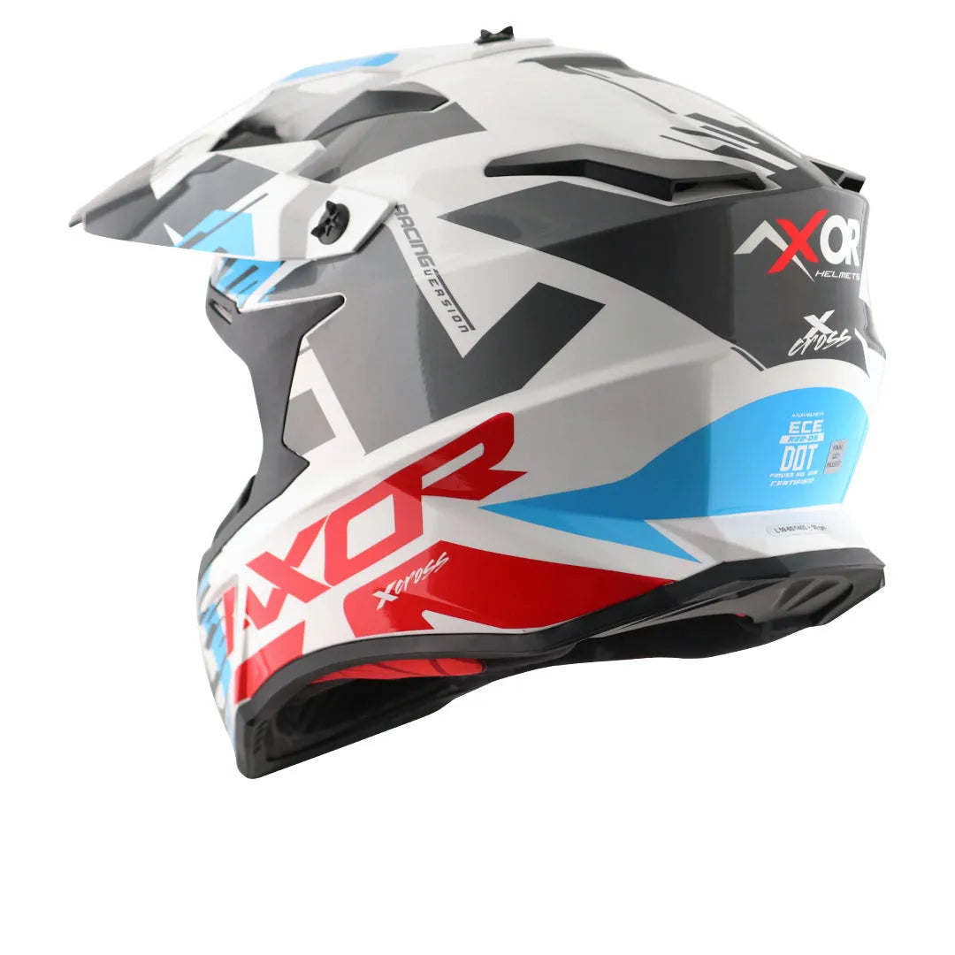 AXOR X Cross X1 White Red Off Road Helmet