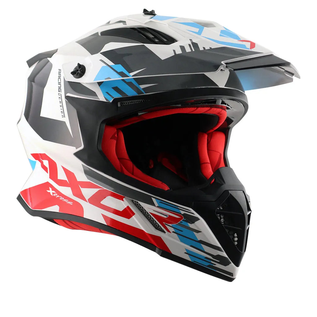 AXOR X Cross X1 White Red Off Road Helmet