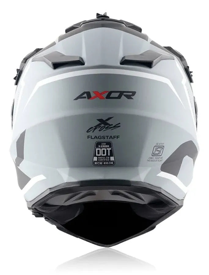 Axor X Cross Dual Visor Flagstaff Dull Nardo Grey Black Off Road Helmet