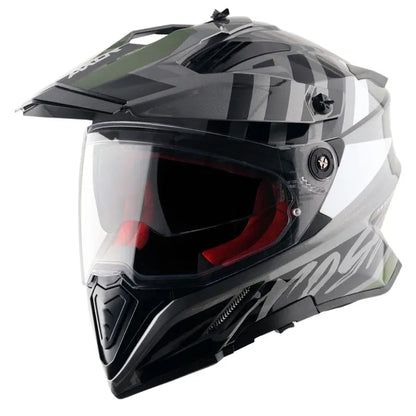 AXOR X Cross Dual Visor Orbit Athena Grey Black Full Face Helmet