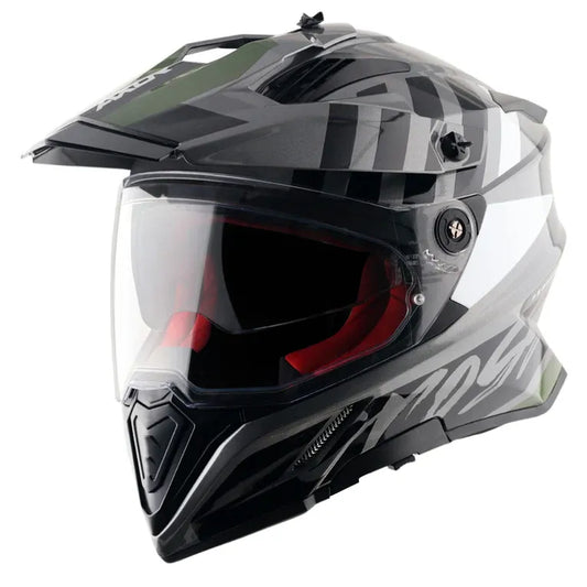 AXOR X Cross Dual Visor Orbit Athena Grey Black Full Face Helmet