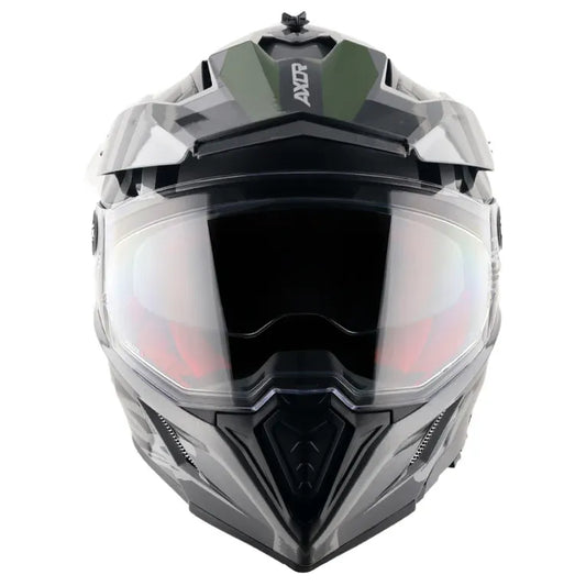 AXOR X Cross Dual Visor Orbit Athena Grey Black Full Face Helmet