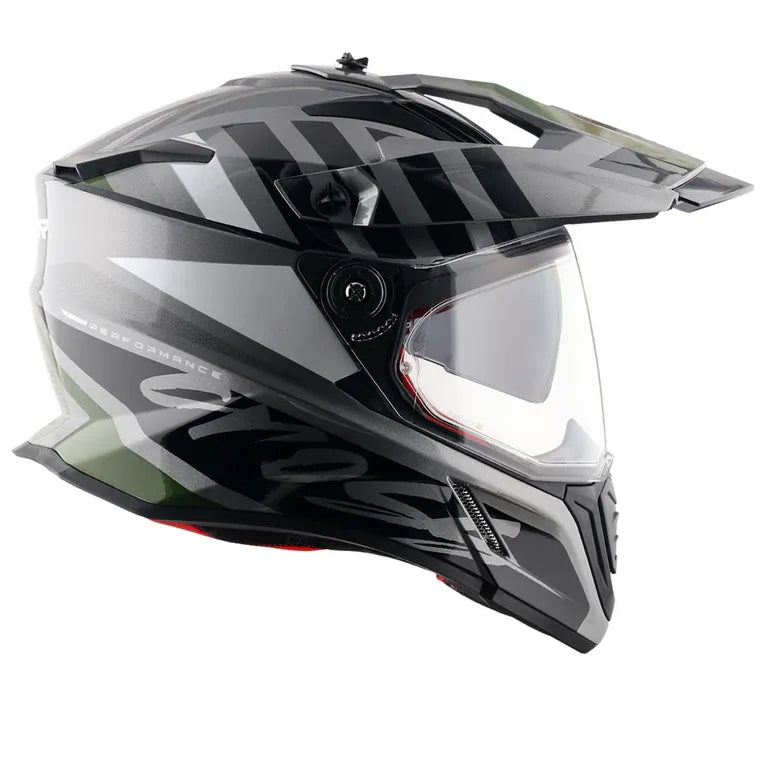AXOR X Cross Dual Visor Orbit Athena Grey Black Full Face Helmet