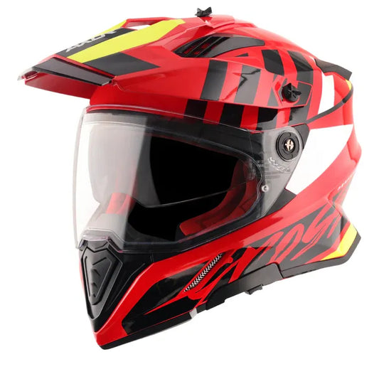 AXOR X Cross Dual Visor Orbit Red Black Full Face Helmet