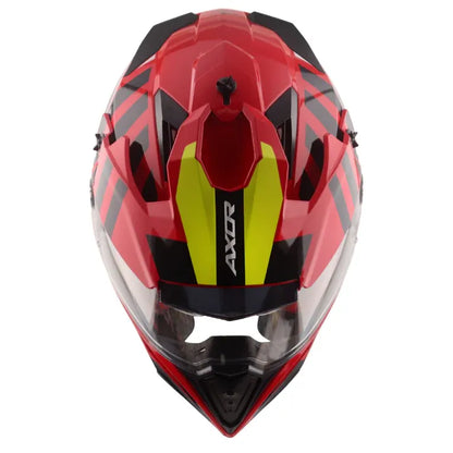 AXOR X Cross Dual Visor Orbit Red Black Full Face Helmet