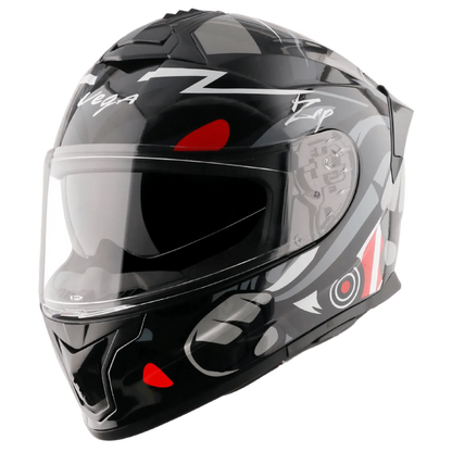 VEGA Zap Dx Dude Black Red Full Face Helmet