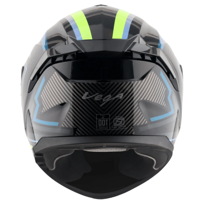 VEGA Zap Dx Explore Black Blue Full Face Helmet