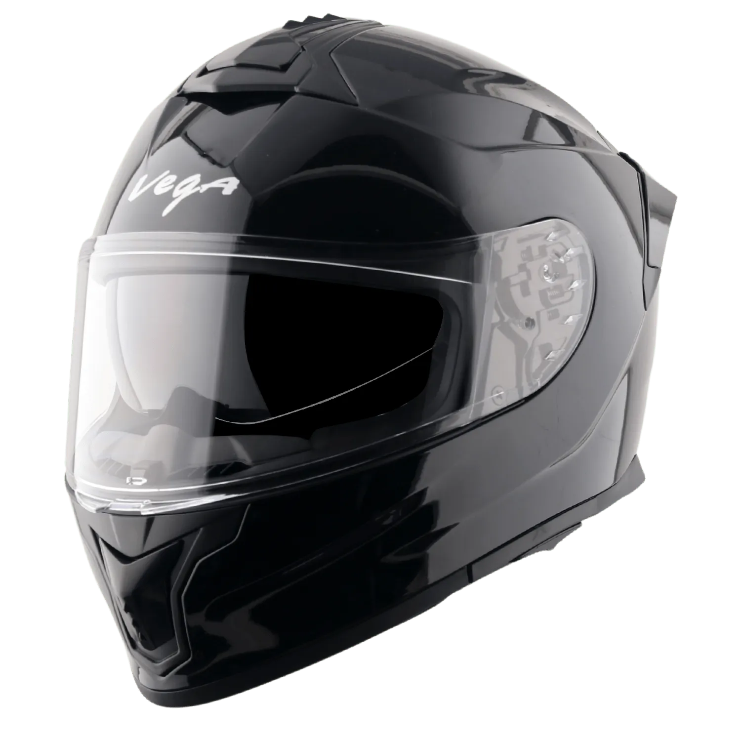 VEGA Zap Dx Solid Black Full Face Helmet