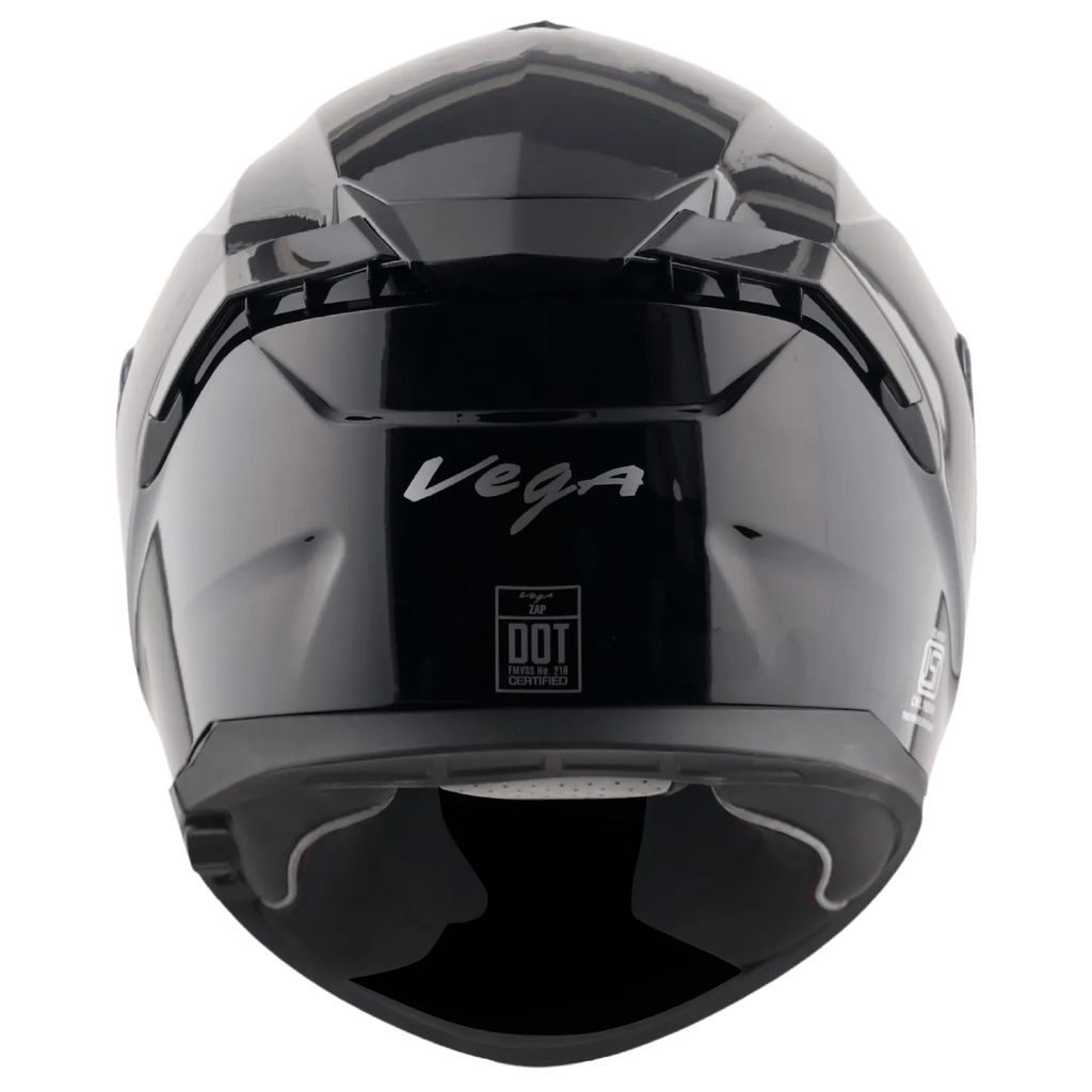 VEGA Zap Dx Solid Black Full Face Helmet