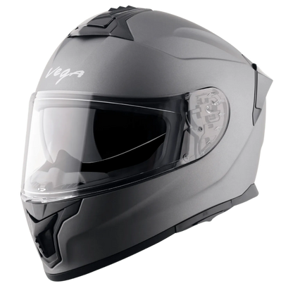 VEGA Zap Dx Solid Dull Athena Grey Full Face Helmet