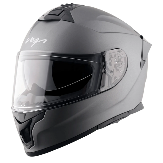 VEGA Zap Dx Solid Dull Athena Grey Full Face Helmet
