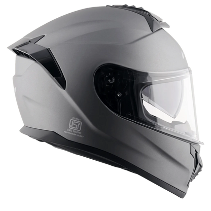 VEGA Zap Dx Solid Dull Athena Grey Full Face Helmet