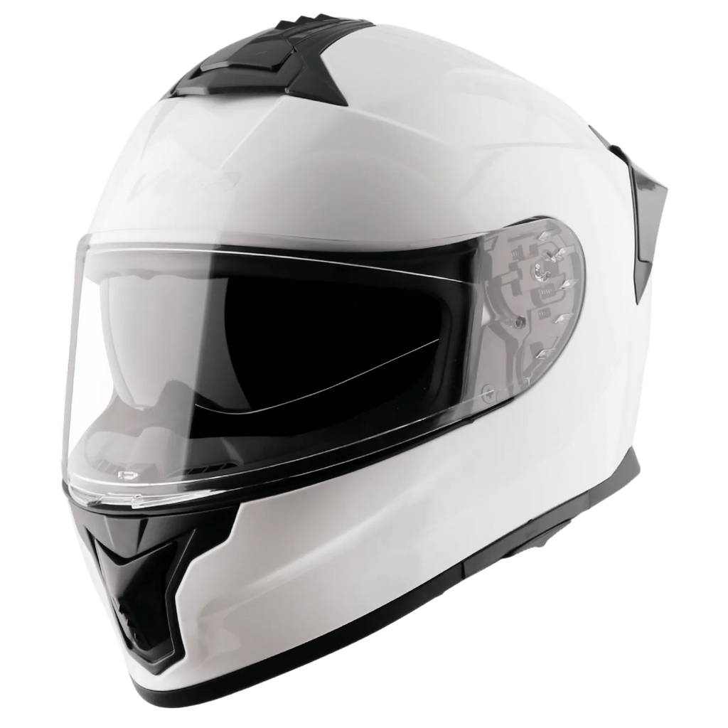 VEGA Zap Dx Solid White Full Face Helmet