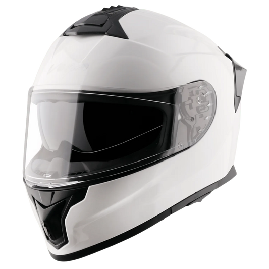 VEGA Zap Dx Solid White Full Face Helmet