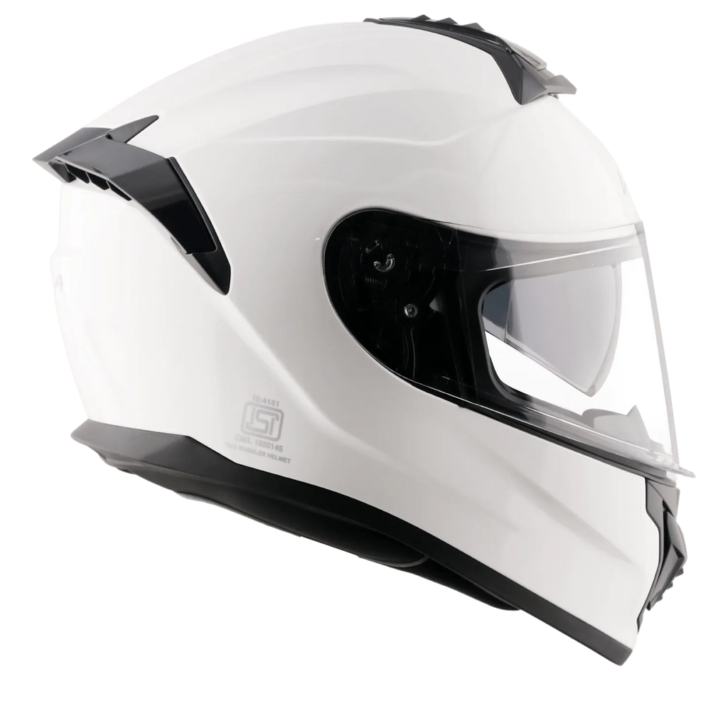VEGA Zap Dx Solid White Full Face Helmet