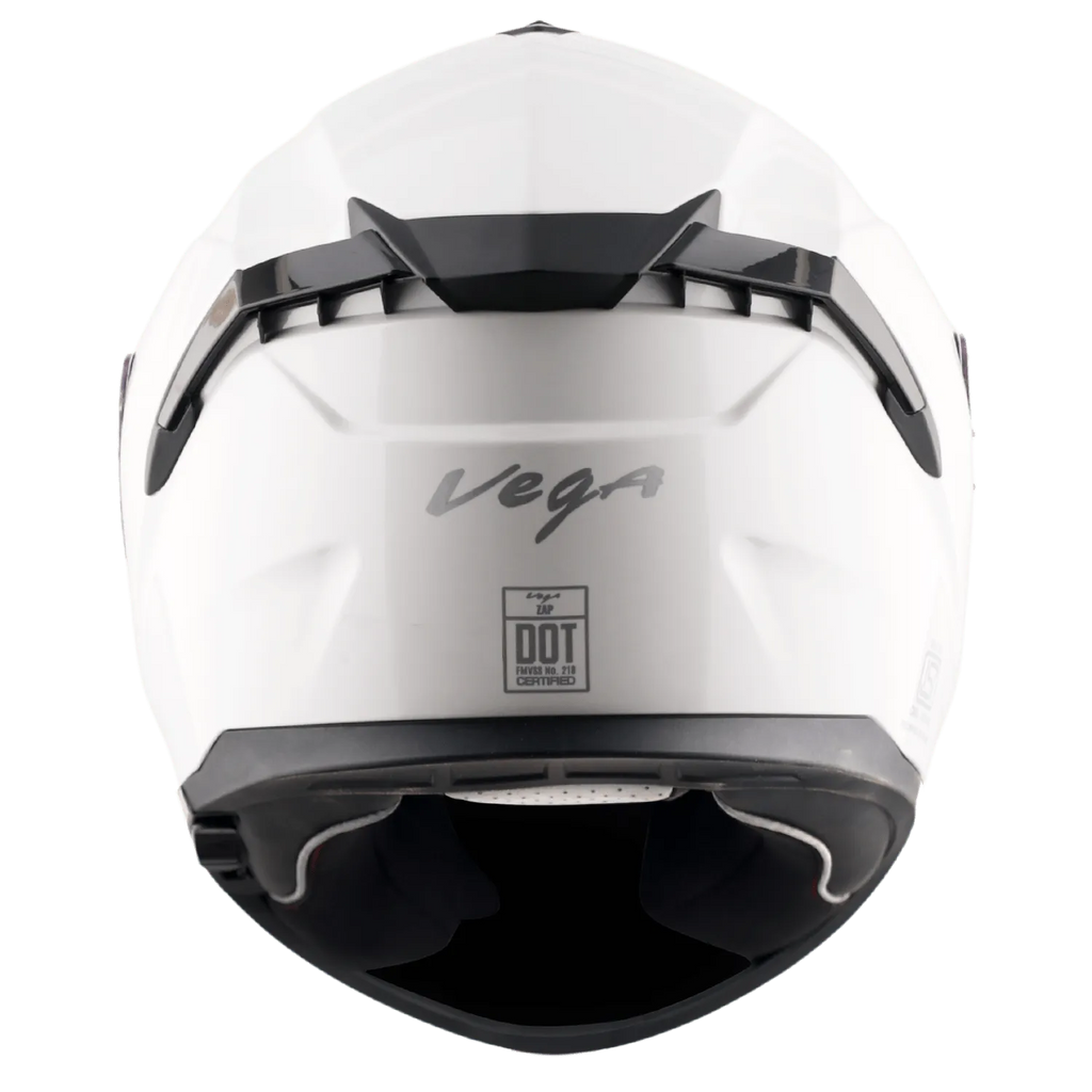 VEGA Zap Dx Solid White Full Face Helmet
