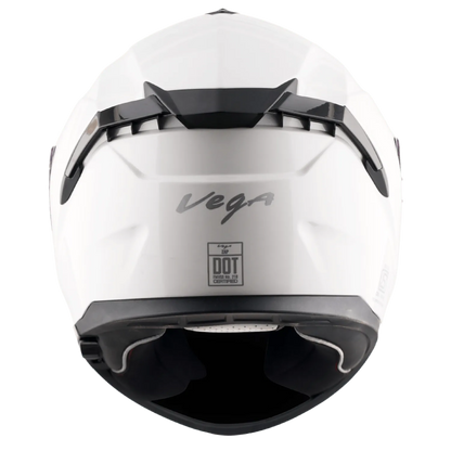 VEGA Zap Dx Solid White Full Face Helmet