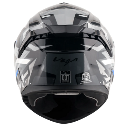 VEGA Zap Dx Volt Black Blue Full Face Helmet