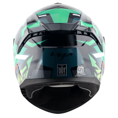 VEGA Zap Dx Volt Black Red Md Full Face Helmet
